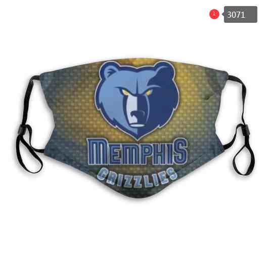 NBA Basketball Memphis Grizzliers  Waterproof Breathable Adjustable Kid Adults Face Masks 3071