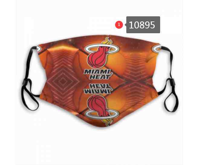 NBA Basketball Miami Heat  Waterproof Breathable Adjustable Kid Adults Face Masks 10895