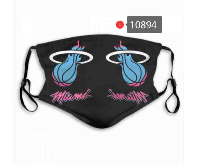 NBA Basketball Miami Heat  Waterproof Breathable Adjustable Kid Adults Face Masks 10894