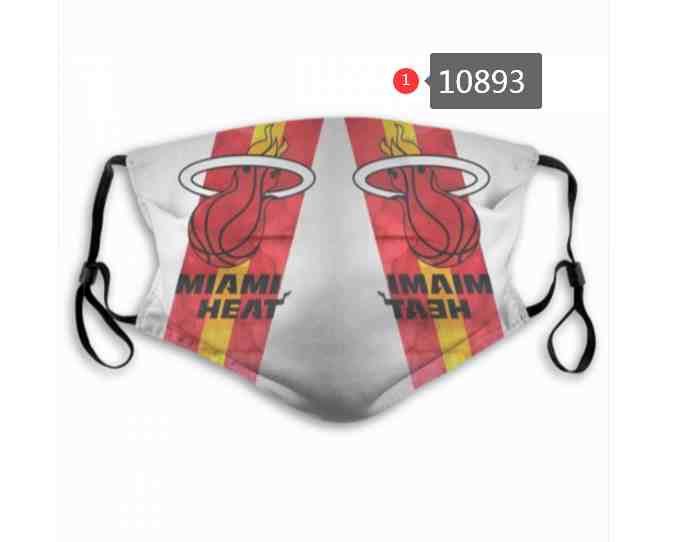 NBA Basketball Miami Heat  Waterproof Breathable Adjustable Kid Adults Face Masks 10893