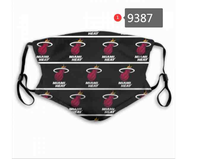 NBA Basketball Miami Heat  Waterproof Breathable Adjustable Kid Adults Face Masks 9387