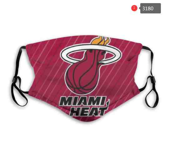 NBA Basketball Miami Heat  Waterproof Breathable Adjustable Kid Adults Face Masks 3180