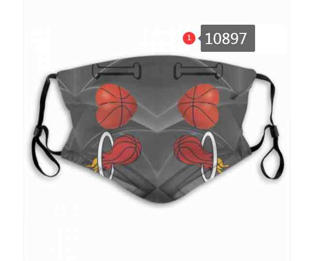 NBA Basketball Miami Heat  Waterproof Breathable Adjustable Kid Adults Face Masks 10897