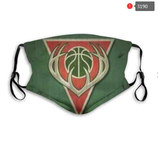 NBA Basketball Milwaukee Bucks  Waterproof Breathable Adjustable Kid Adults Face Masks 3190