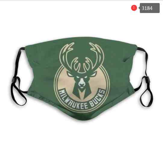 NBA Basketball Milwaukee Bucks  Waterproof Breathable Adjustable Kid Adults Face Masks 3184