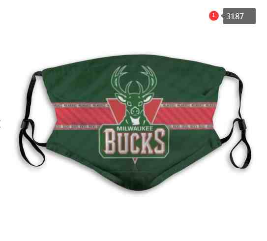 NBA Basketball Milwaukee Bucks  Waterproof Breathable Adjustable Kid Adults Face Masks 3187