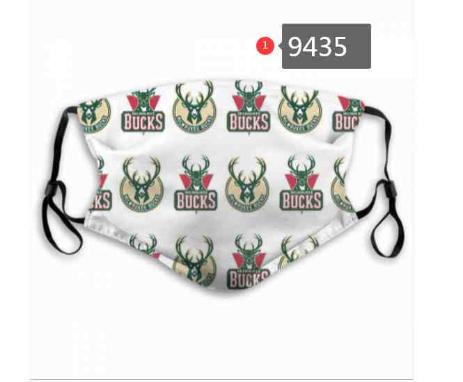 NBA Basketball Milwaukee Bucks  Waterproof Breathable Adjustable Kid Adults Face Masks 9435