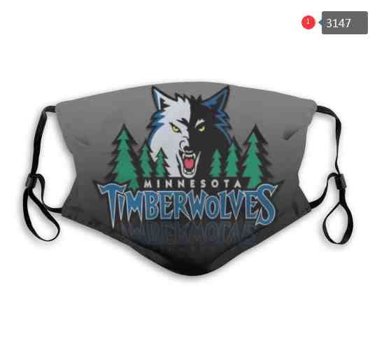 NBA Basketball Minnesota Timberwolves  Waterproof Breathable Adjustable Kid Adults Face Masks 3147