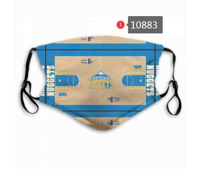 NBA Basketball Denver Nuggets  Waterproof Breathable Adjustable Kid Adults Face Masks 10883
