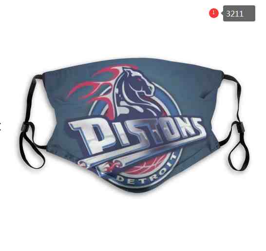 NBA Basketball Detroit Pistons  Waterproof Breathable Adjustable Kid Adults Face Masks 3211