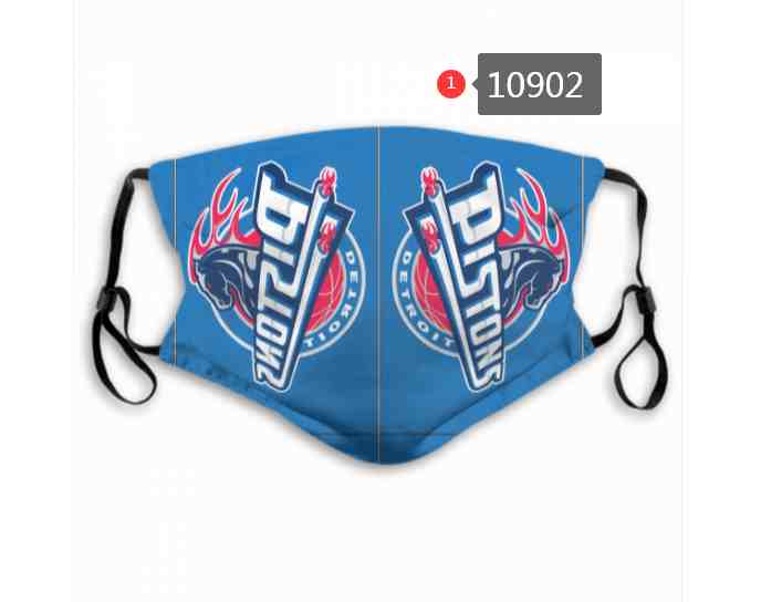 NBA Basketball Detroit Pistons  Waterproof Breathable Adjustable Kid Adults Face Masks 10902