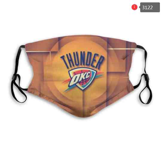 NBA Basketball Oklahoma City Thunder  Waterproof Breathable Adjustable Kid Adults Face Masks 3122