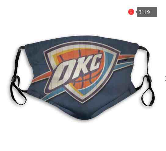 NBA Basketball Oklahoma City Thunder  Waterproof Breathable Adjustable Kid Adults Face Masks 3119