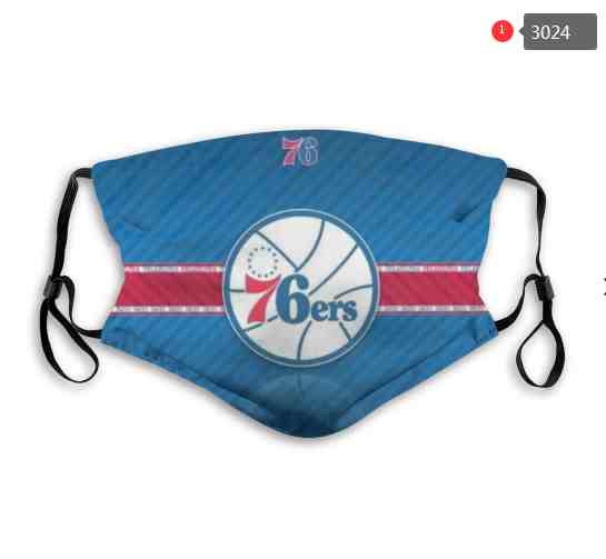 NBA Basketball Philadelphia 76ers  Waterproof Breathable Adjustable Kid Adults Face Masks 3024