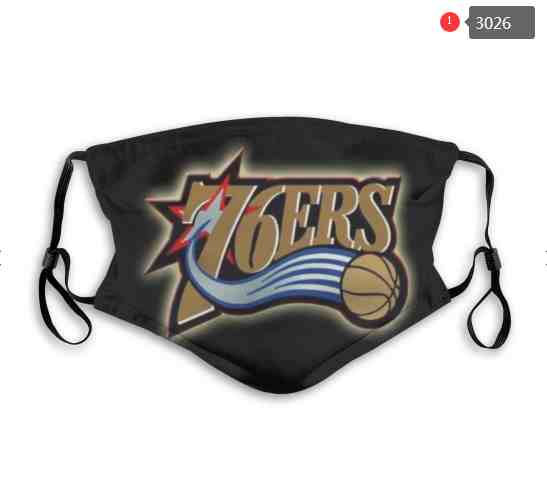 NBA Basketball Philadelphia 76ers  Waterproof Breathable Adjustable Kid Adults Face Masks 3026