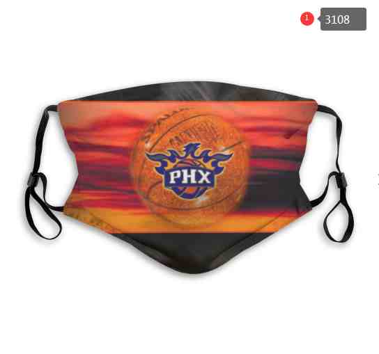 NBA Basketball Phoenix Suns  Waterproof Breathable Adjustable Kid Adults Face Masks 3108