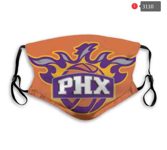 NBA Basketball Phoenix Suns  Waterproof Breathable Adjustable Kid Adults Face Masks 3110