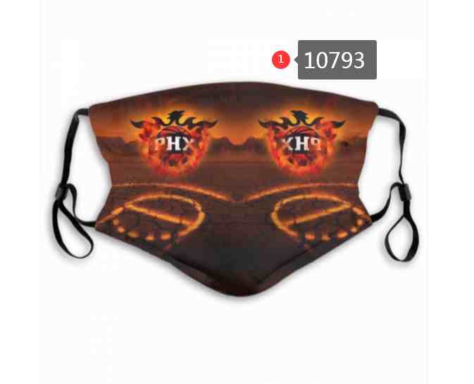 NBA Basketball Phoenix Suns  Waterproof Breathable Adjustable Kid Adults Face Masks 10793