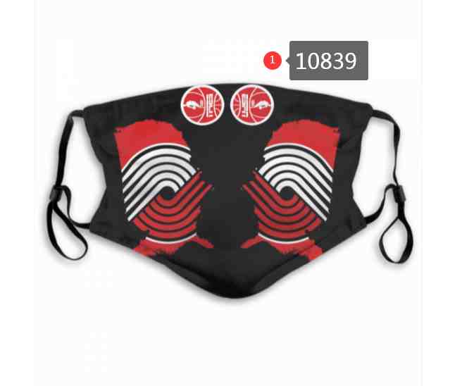 NBA Basketball Portland Trail Blazers  Waterproof Breathable Adjustable Kid Adults Face Masks 10839