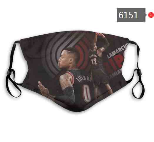 NBA Basketball Portland Trail Blazers  Waterproof Breathable Adjustable Kid Adults Face Masks 6151