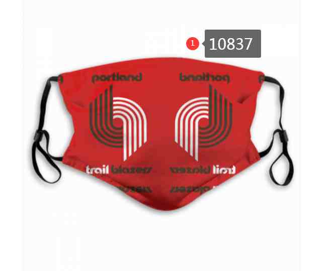 NBA Basketball Portland Trail Blazers  Waterproof Breathable Adjustable Kid Adults Face Masks 10837