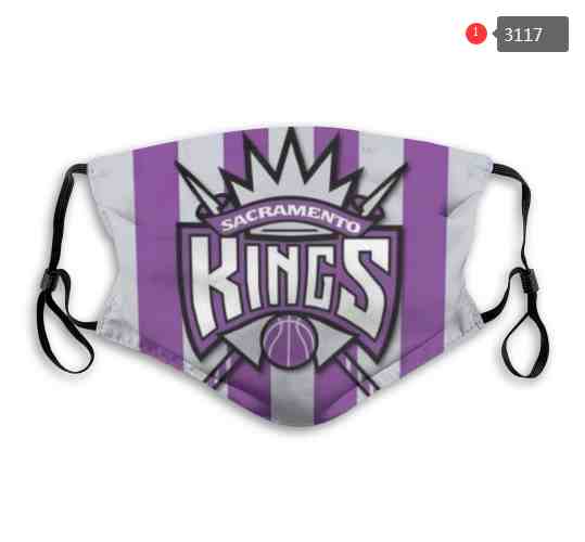 NBA Basketball Sacramento Kings  Waterproof Breathable Adjustable Kid Adults Face Masks 3117