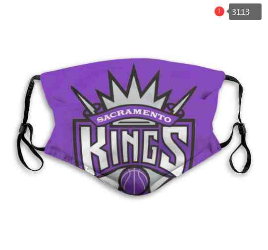 NBA Basketball Sacramento Kings  Waterproof Breathable Adjustable Kid Adults Face Masks 3113