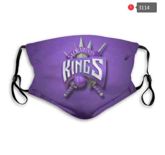 NBA Basketball Sacramento Kings  Waterproof Breathable Adjustable Kid Adults Face Masks 3114
