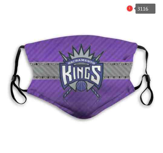 NBA Basketball Sacramento Kings  Waterproof Breathable Adjustable Kid Adults Face Masks 3116