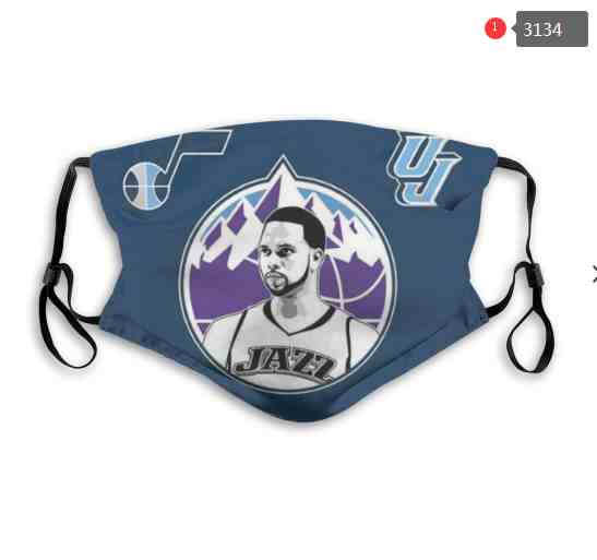 NBA Basketball Utah Jazz  Waterproof Breathable Adjustable Kid Adults Face Masks 3134