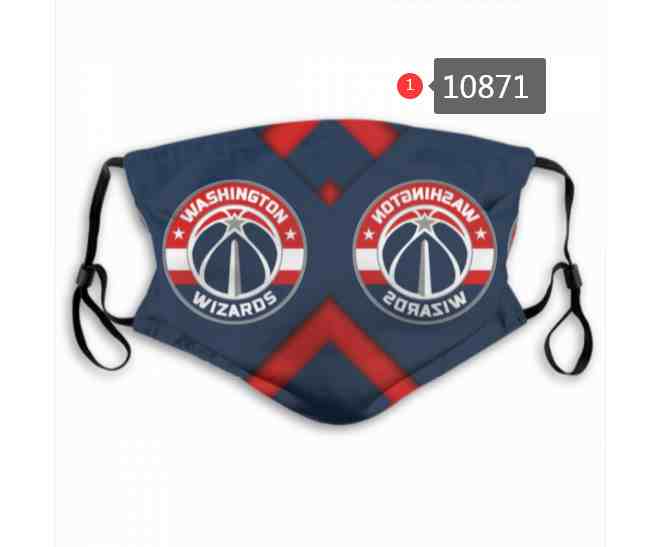 NBA Basketball Washington Wizards Waterproof Breathable Adjustable Kid Adults Face Masks 10871