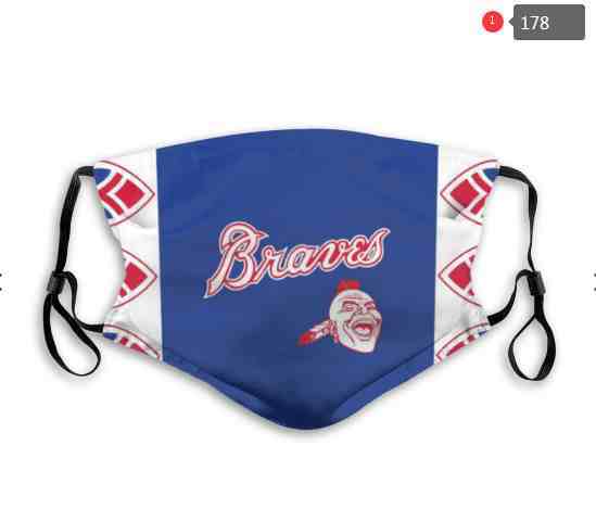 Atlanta Braves MLB Baseball Teams Waterproof Breathable Adjustable Kid Adults Face Masks 178