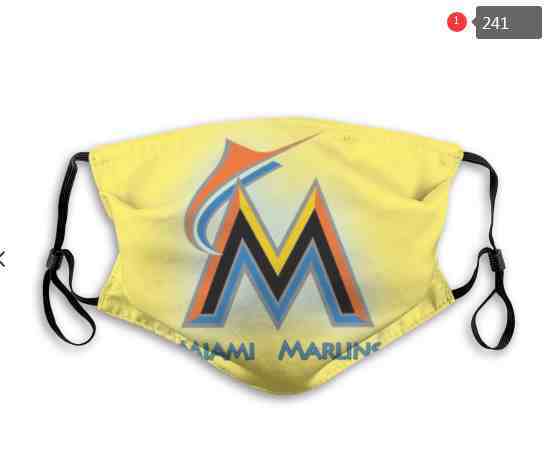 Miami Marlins  MLB Baseball Teams Waterproof Breathable Adjustable Kid Adults Face Masks 241