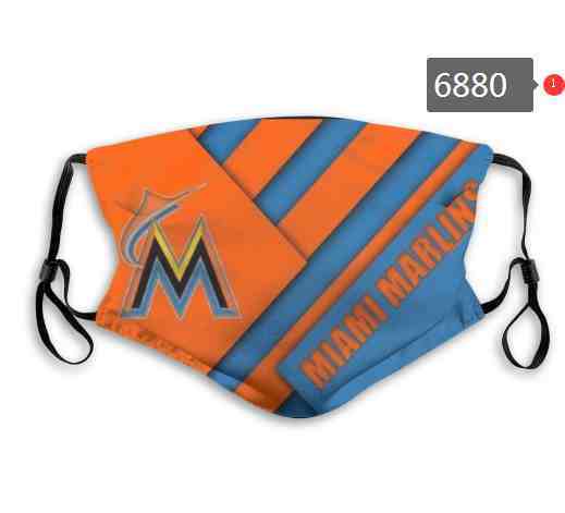 Miami Marlins  MLB Baseball Teams Waterproof Breathable Adjustable Kid Adults Face Masks 6880