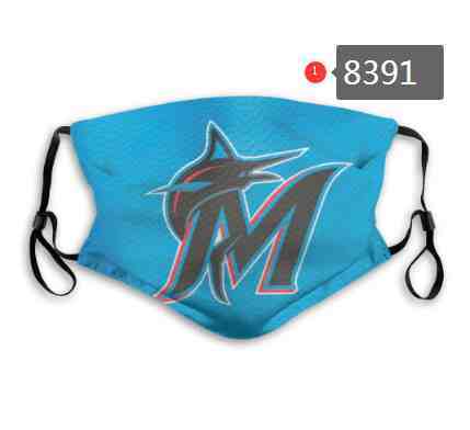 Miami Marlins  MLB Baseball Teams Waterproof Breathable Adjustable Kid Adults Face Masks 8391