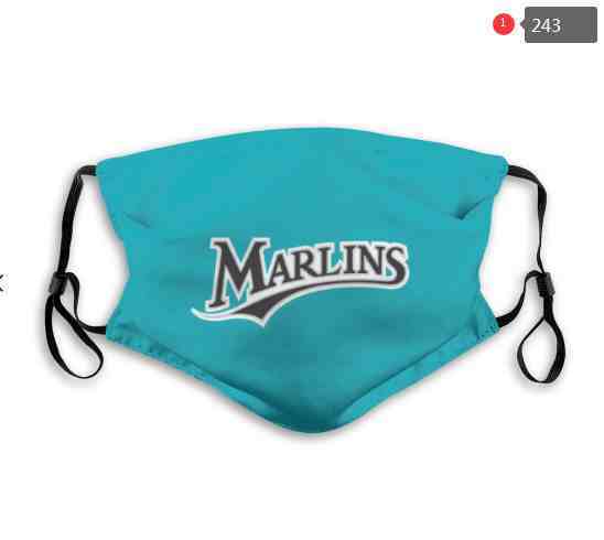 Miami Marlins  MLB Baseball Teams Waterproof Breathable Adjustable Kid Adults Face Masks 243