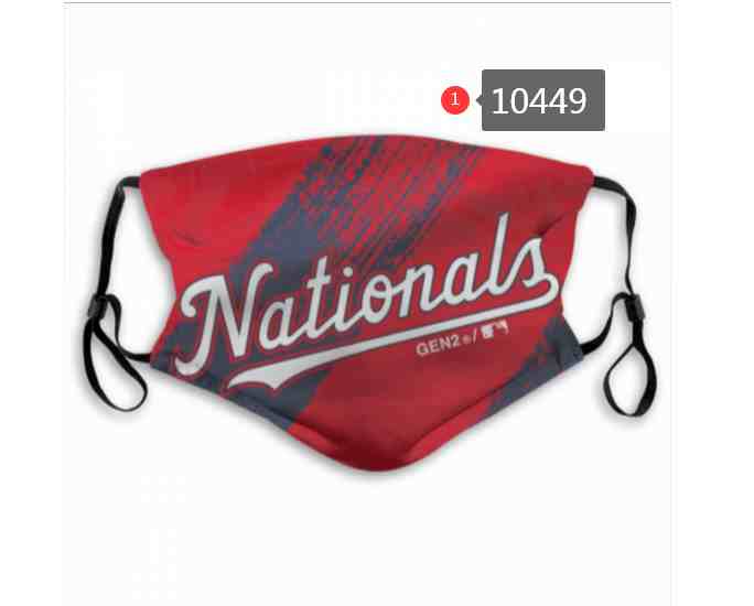 Washington Nationals  MLB Baseball Teams Waterproof Breathable Adjustable Kid Adults Face Masks10449