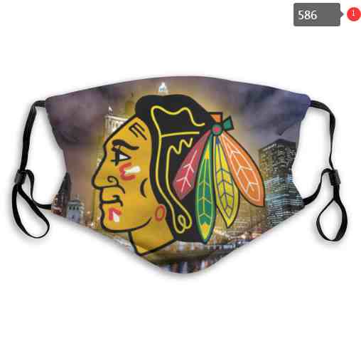 Chicago Blackhawks NHL Hockey Teams Waterproof Breathable Adjustable Kid Adults Face Masks  586