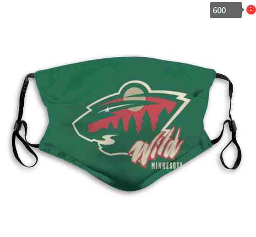 Minnesota Wild  NHL Hockey Teams Waterproof Breathable Adjustable Kid Adults Face Masks  600