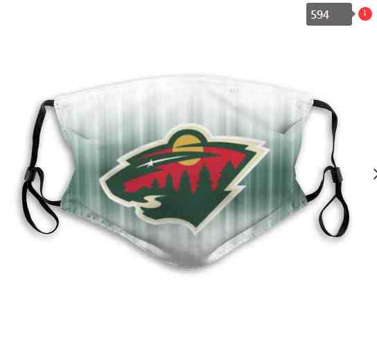 Minnesota Wild  NHL Hockey Teams Waterproof Breathable Adjustable Kid Adults Face Masks  594