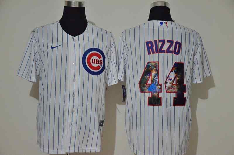 Cubs 44 Anthony Rizzo White Nike Cool Base Player Jersey