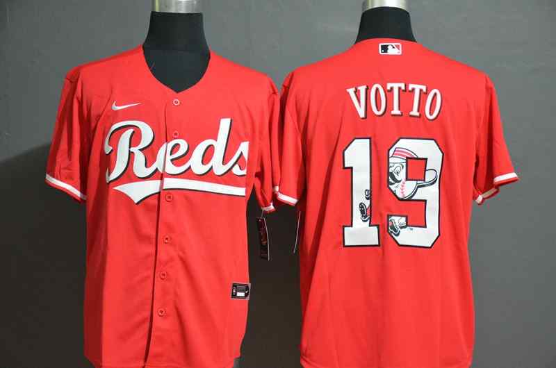 Reds 19 Joey Votto Red 2020 Nike Cool Base Fashion Jersey
