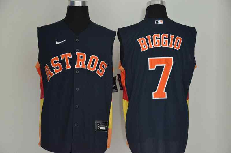 Astros 7 Craig Biggio Navy Nike Cool Base Sleeveless Jersey