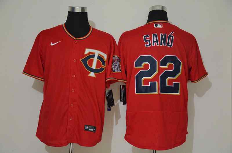 Twins 22 Miguel Sano Red 2020 Nike Cool Base Jersey