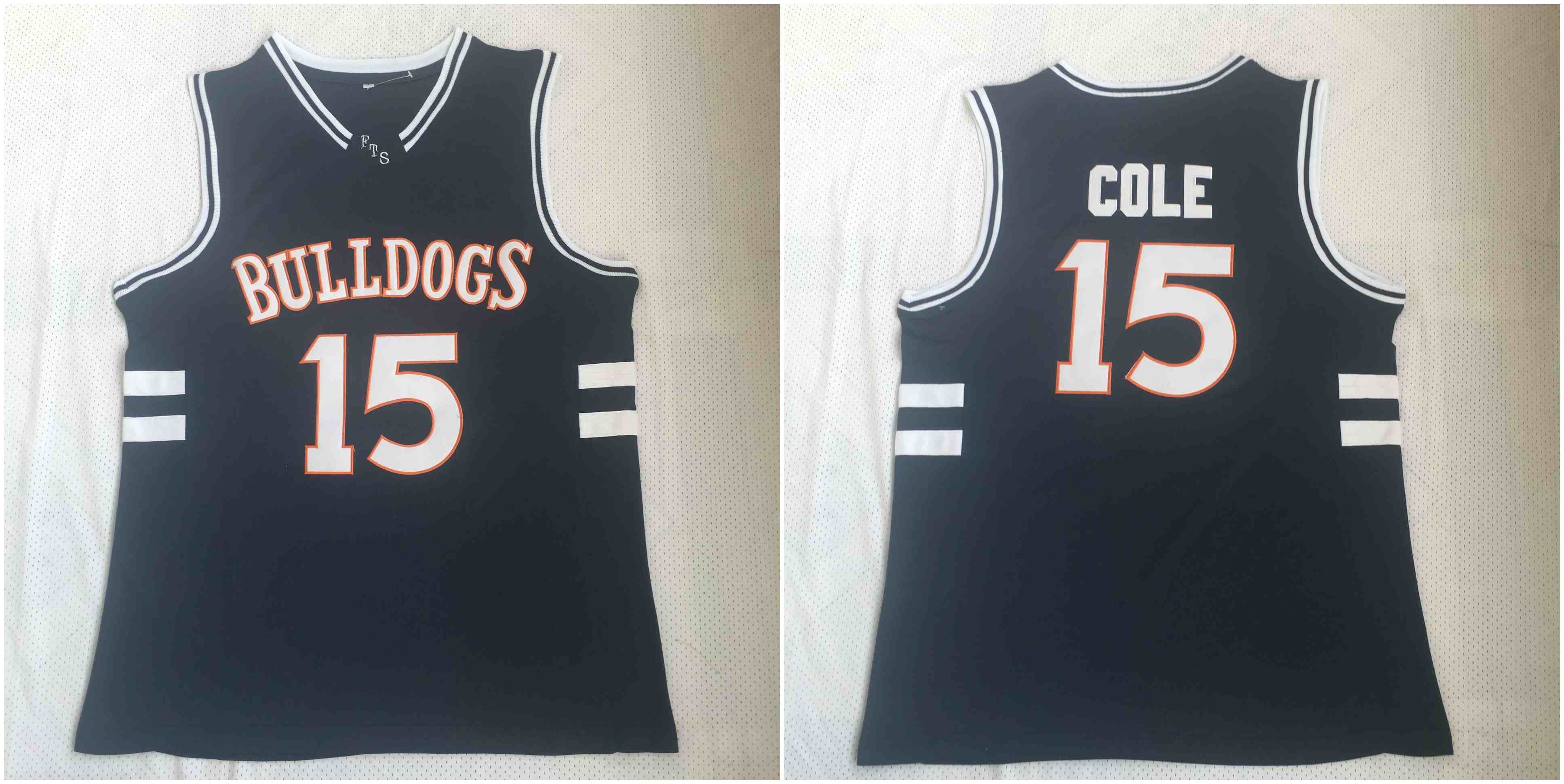 Bulldogs 15 J. Cole Navy Stitched Movie Basketball Jersey