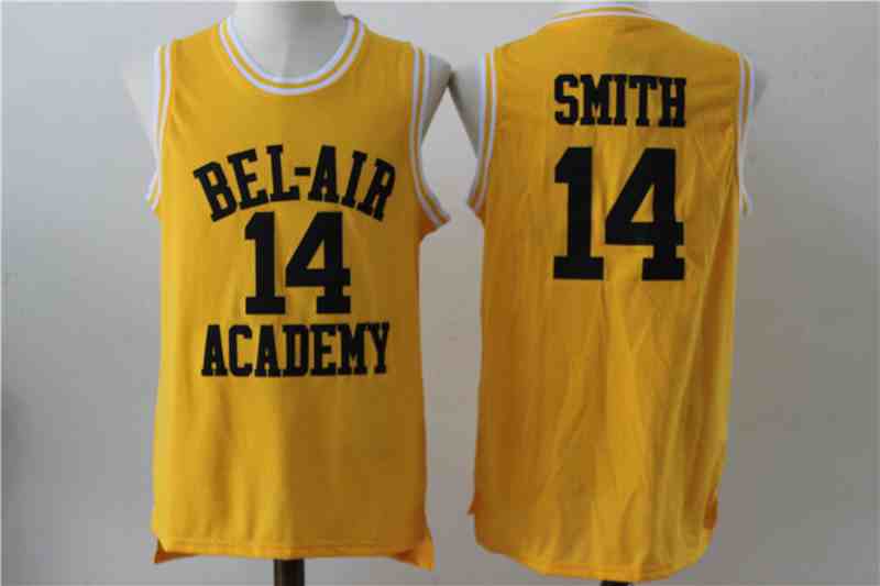 Bel Air Academy 14 Will Smith Yellow Stitched Movie Jersey