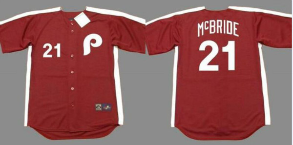 Phillies 21 Bake Mcbride Red 1979 Throwback Jersey