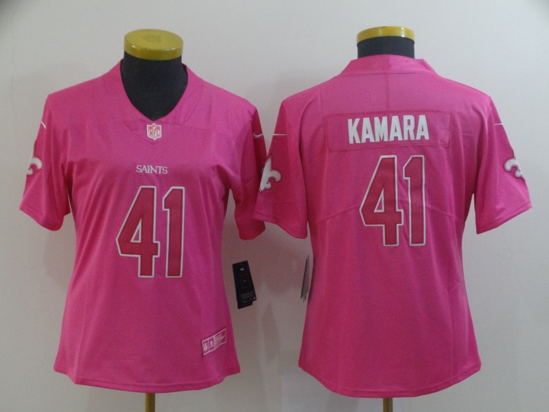 Women New Nike Orleans Saints 41 Kamara Pink Jerseys