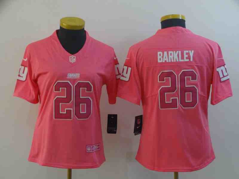 Women's New York Giants #26 Saquon Barkley Pink Vapor Untouchable Limited Stitched NFL Jersey