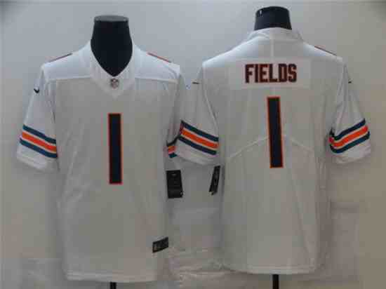 Youth Chicago Bears #1 Justin Fields White Vapor Limited Jersey